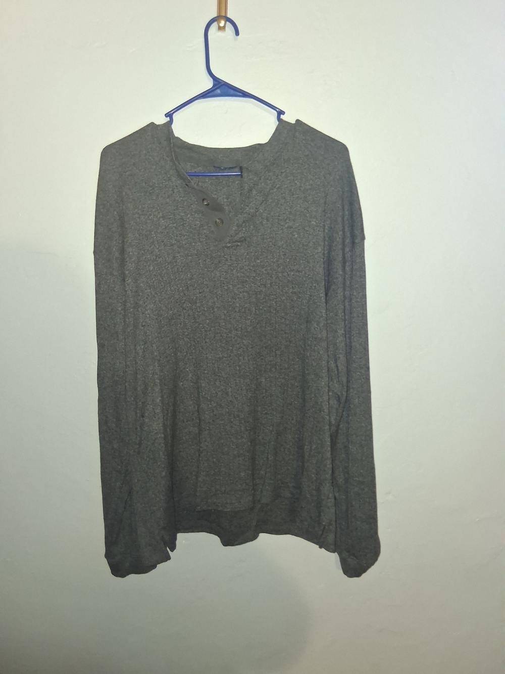 Cherokee Men's Dark Gray Button-Placket Sweater